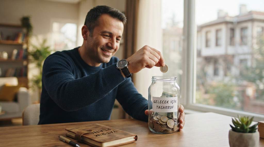 kişisel finansal geleceği güvence altına almak için birikim yapan kişi